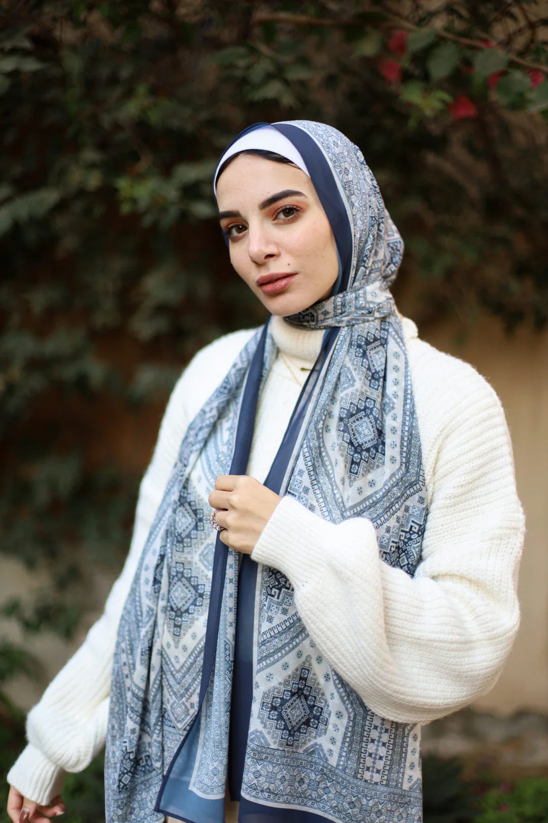 Satin Printed Hijab Printed Shawl Headscarf