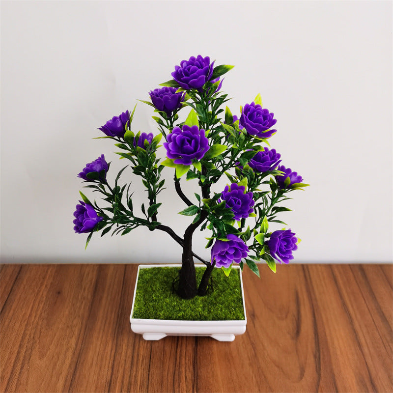 Artificial Flower Rose Plant Bonsai Table Decorative Ornaments