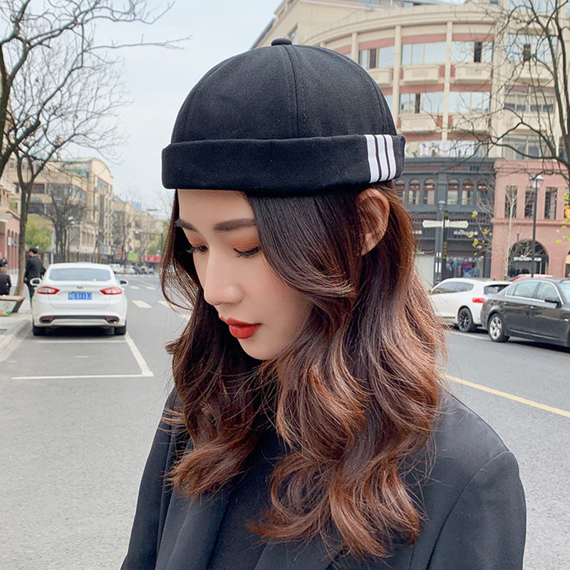 Beanie Baseball Cap Inch Head Melon Leather Hat