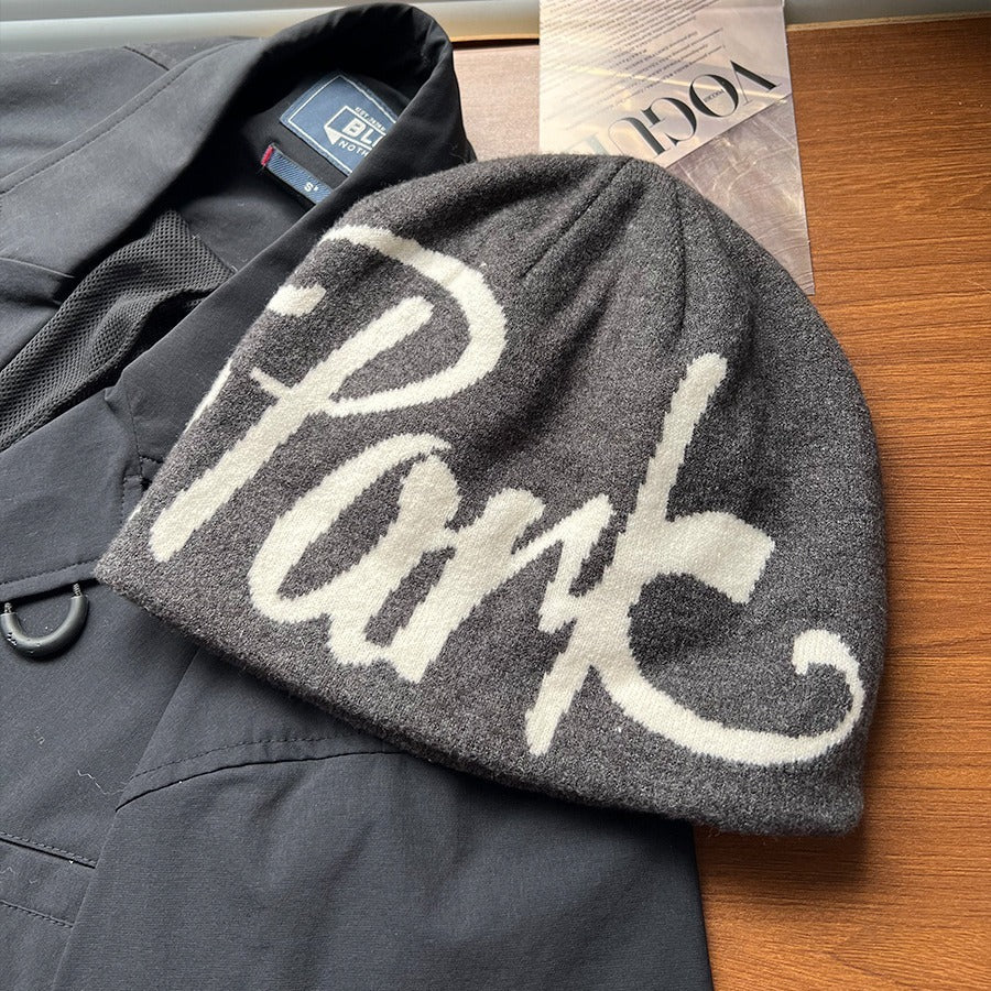 American Street Sleeve Cap Thick Double Layer Beanie Hat