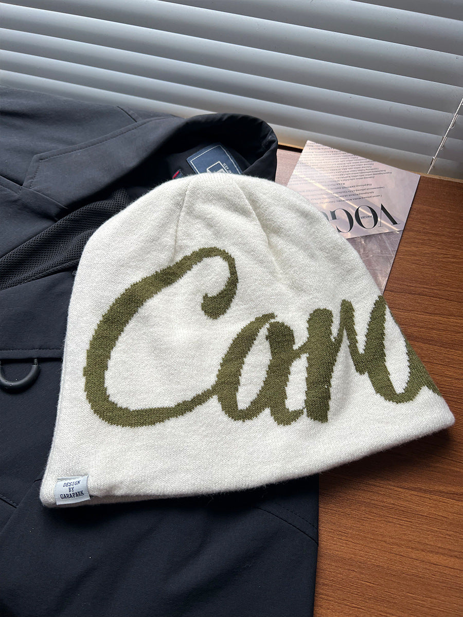 American Street Sleeve Cap Thick Double Layer Beanie Hat