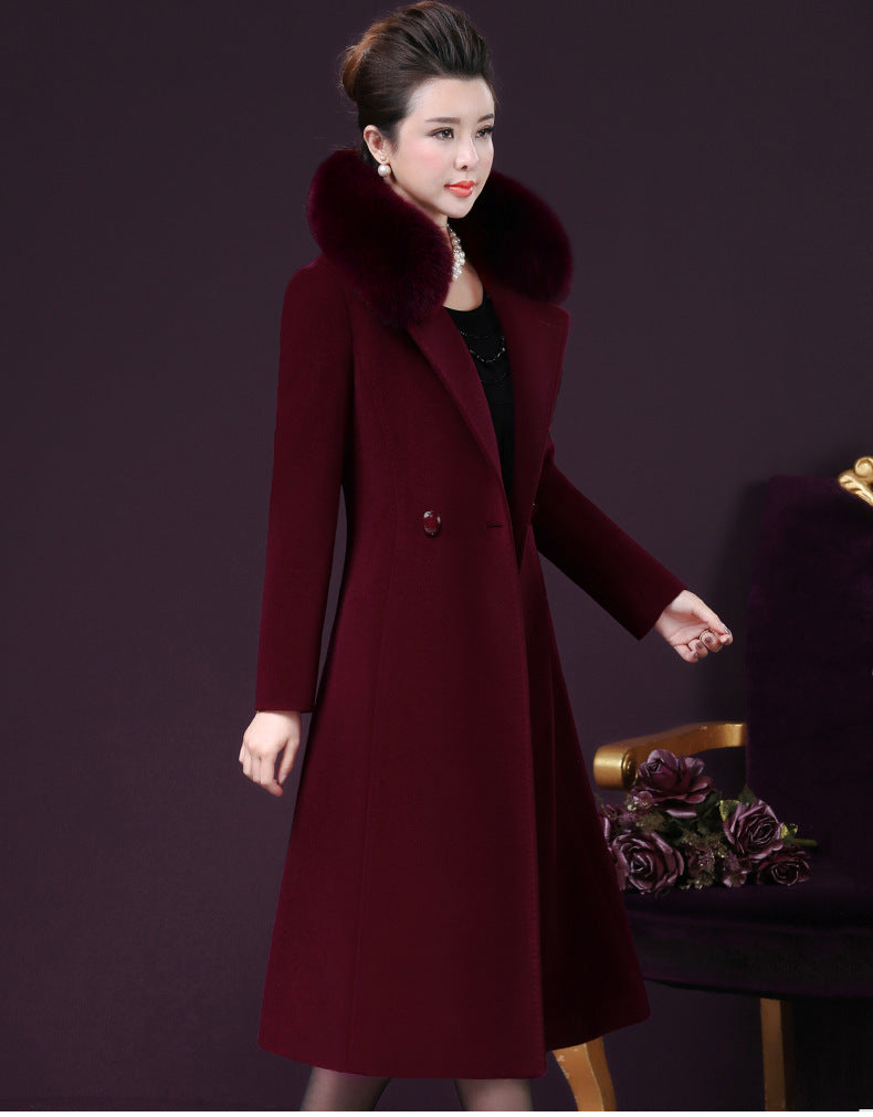 Autumn and winter new mother wear woolen coat