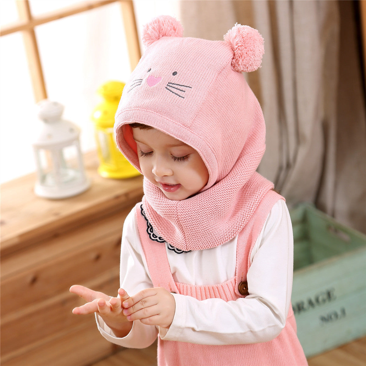 Calico Cat Sets Of Children's Knitted Hats Autumn And Winter