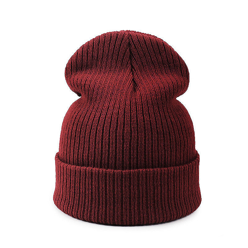Double Stripe Warm Outdoor Knitted Beanie Hat