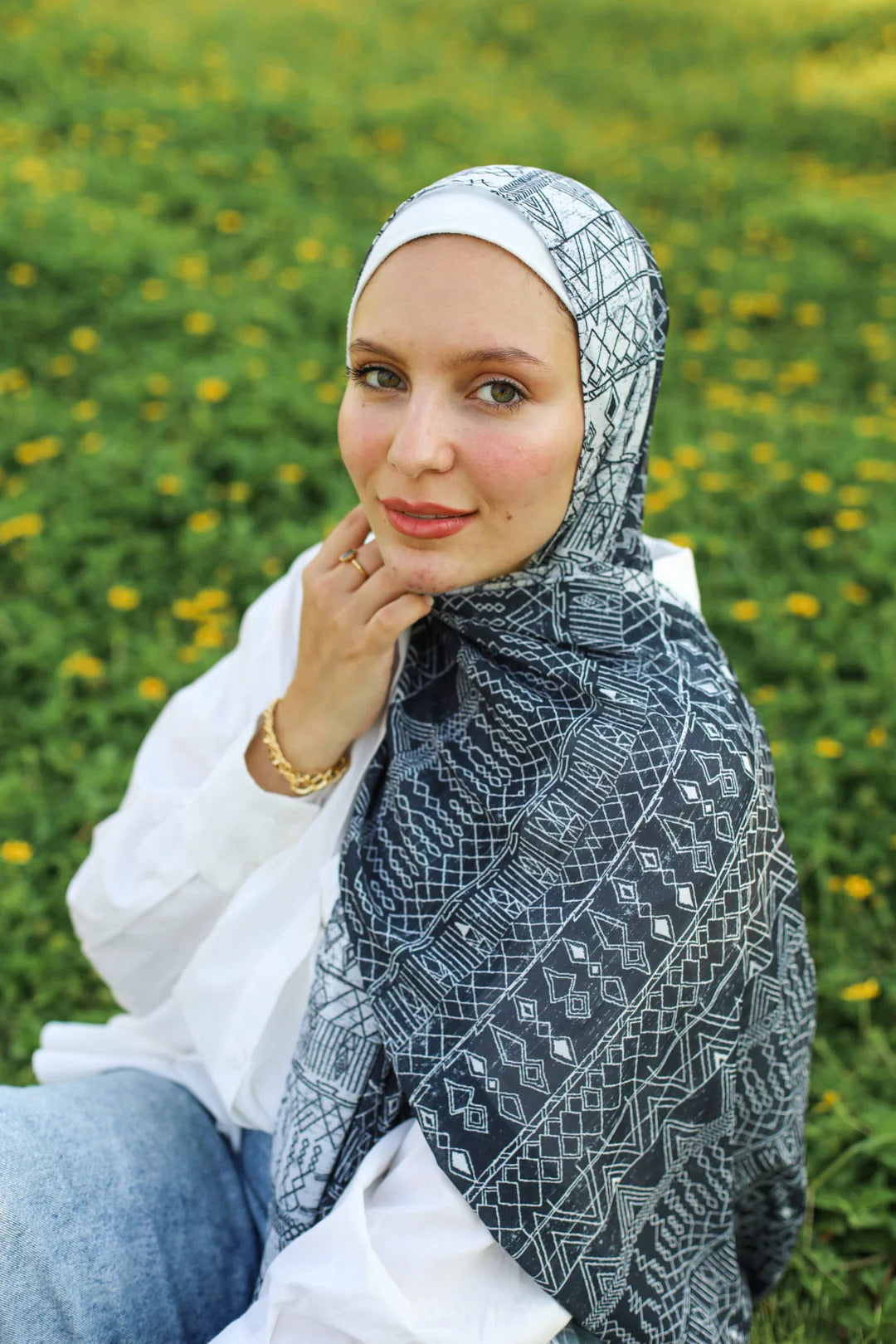 Satin Printed Hijab Printed Shawl Headscarf