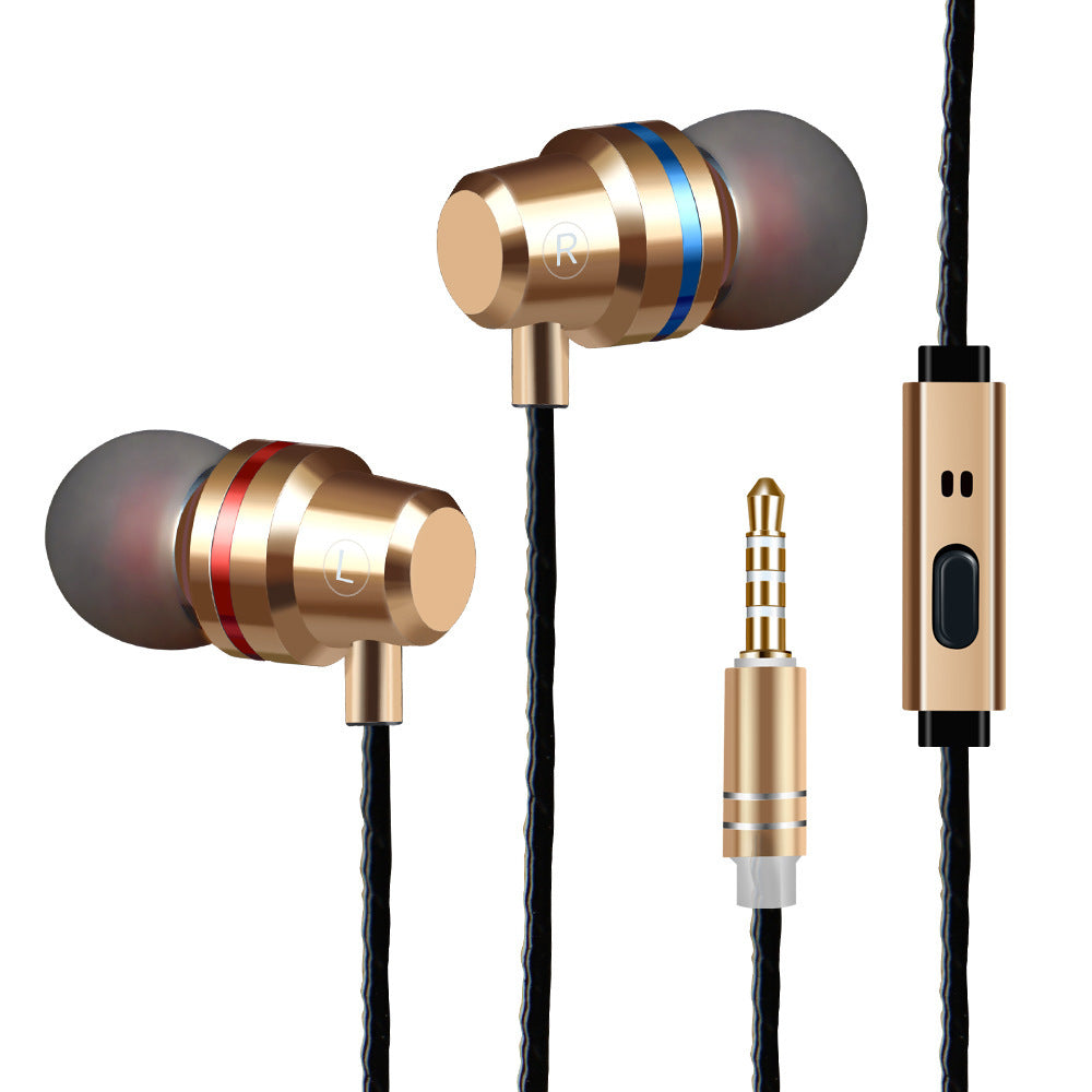 Metal Headphones Heat Tone In-ear Mobile Phone Headphones