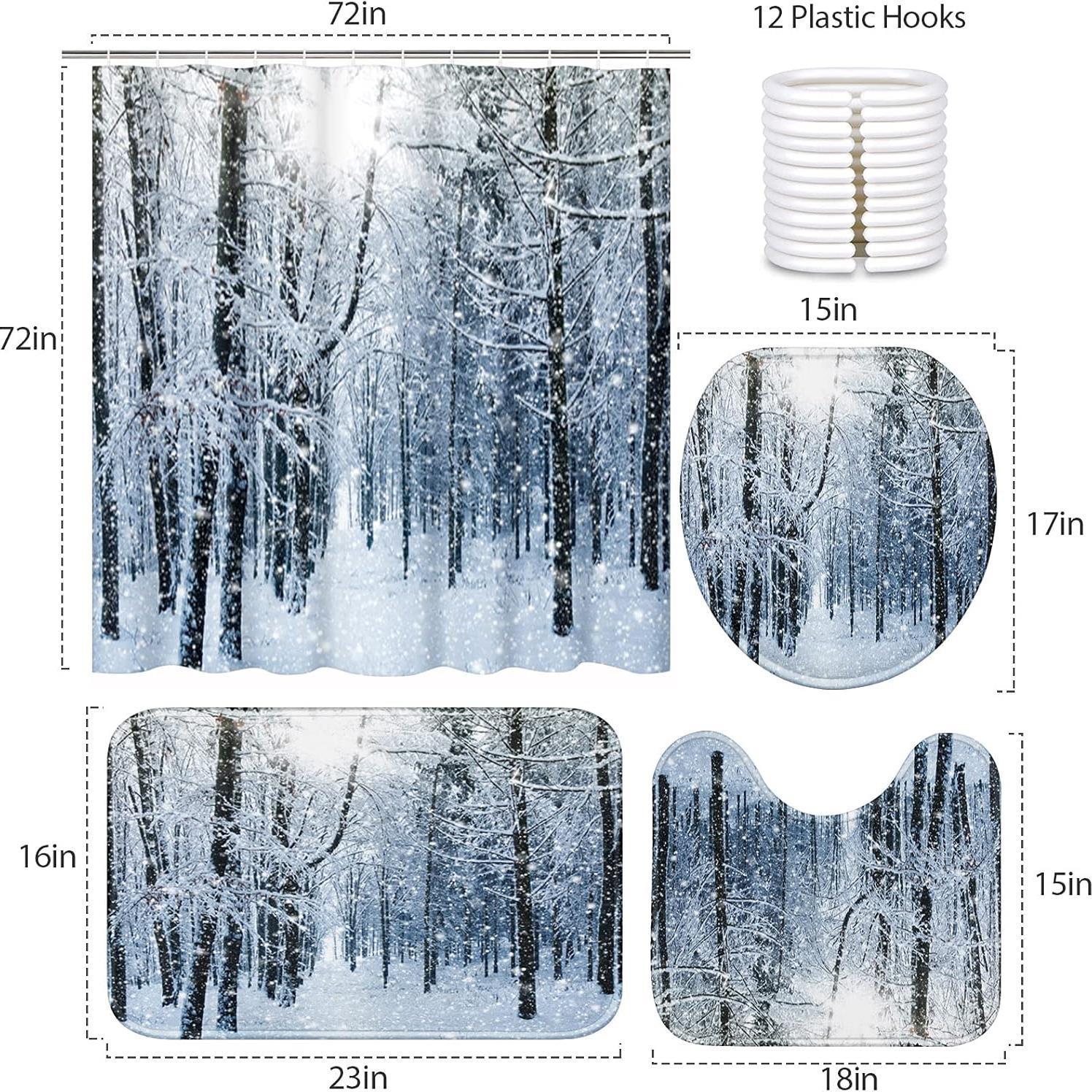 Decorative Artificial Plants Shower Curtain Textile Washable