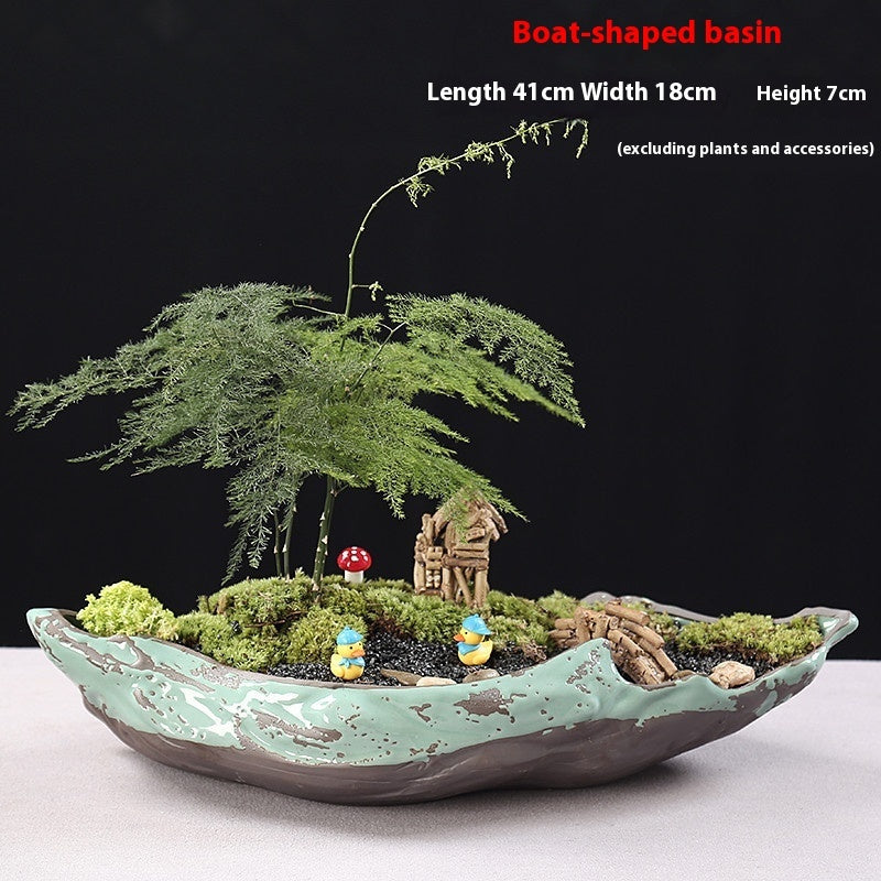 Ceramic Zisha Orchid Planting Bonsai Living Room Bonsai Basin