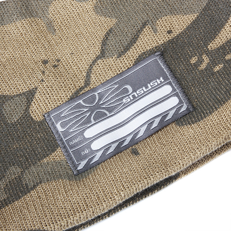 Camouflage Printed Knitted Wool Beanie Hat