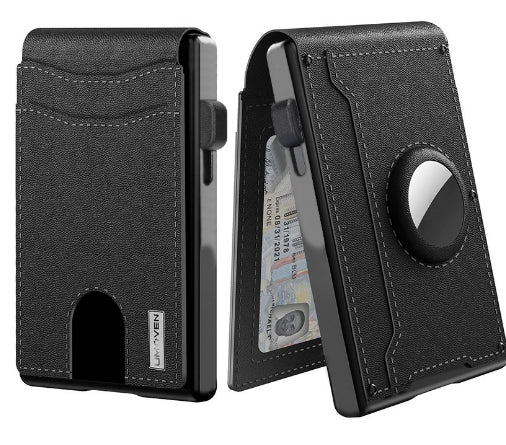 Mens Metal Card Case & Card Holder High-Capacity Anti-Skimming Wallet