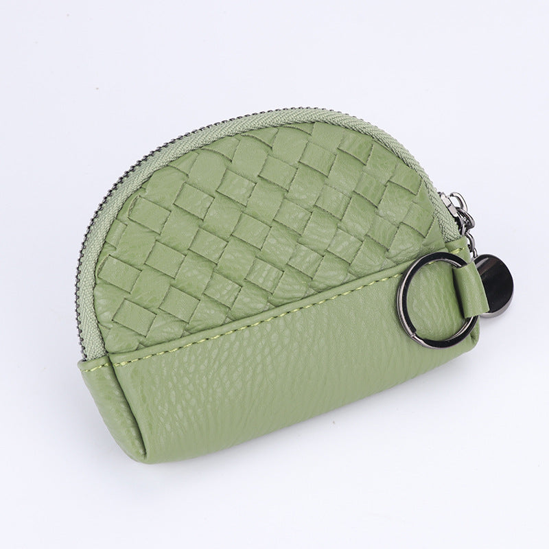 Handwoven Women's Wallet With Minimalist Leather