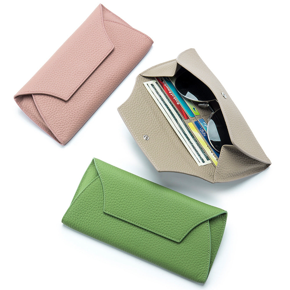 First Layer Cowhide Minimalist Creative All-matching Long Wallet
