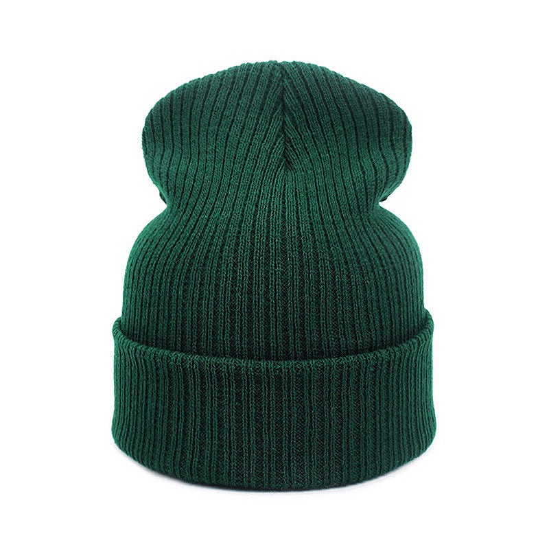 Double Stripe Warm Outdoor Knitted Beanie Hat