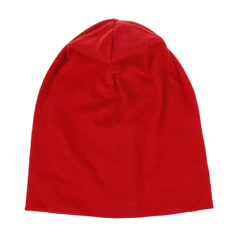 Children'S Hats For Autumn And Winter New Double-Layer Cotton Hats Solid Color Cotton Boys And Girls All-Match Knitted Hats Caps