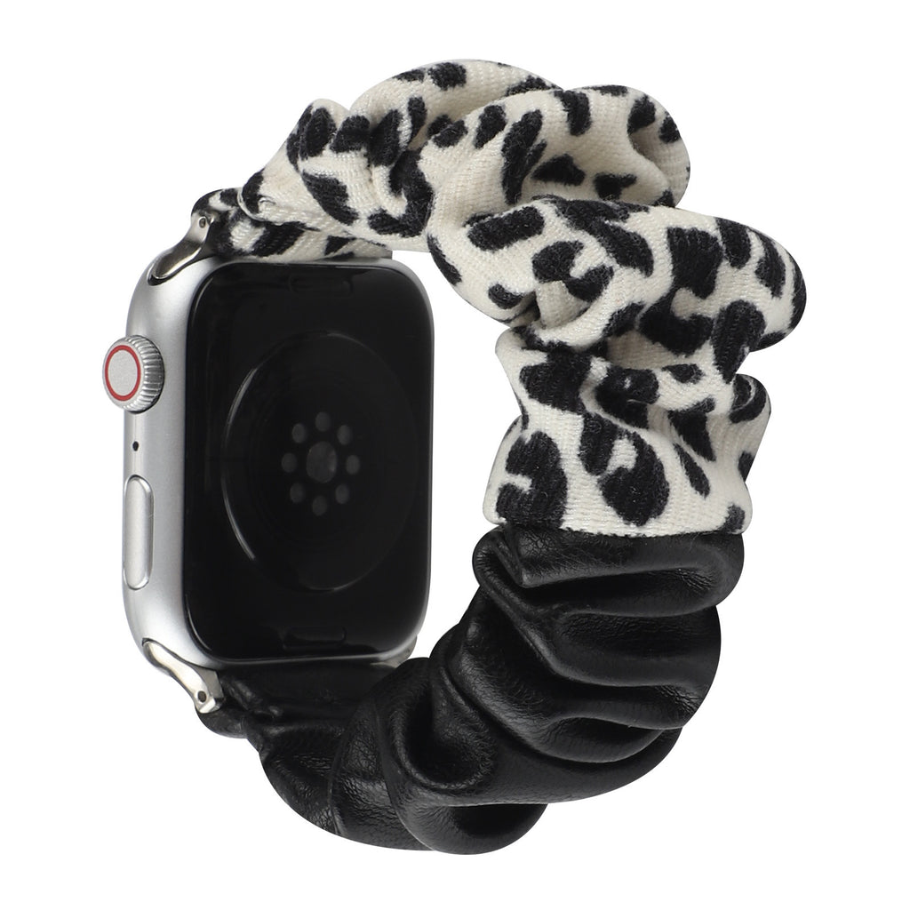 Stitching Cloth Hair Ring Strap Se Leopard Print Large Intestine Ring Watch Strap