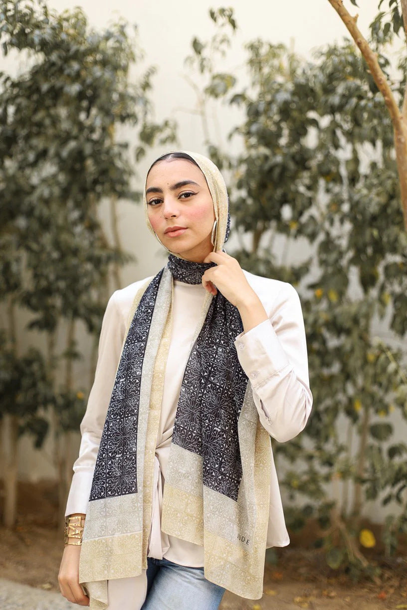 Satin Printed Hijab Printed Shawl Headscarf