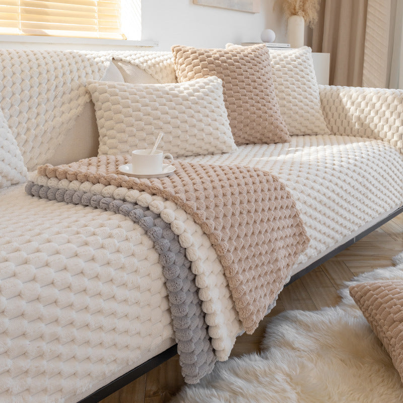 Beige Sofa Cover Cloth Winter