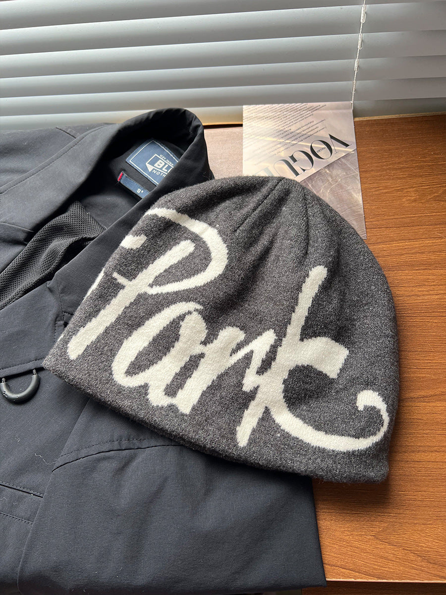 American Street Sleeve Cap Thick Double Layer Beanie Hat