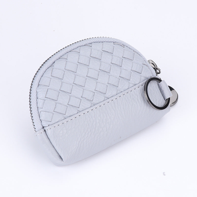 Handwoven Women's Wallet With Minimalist Leather