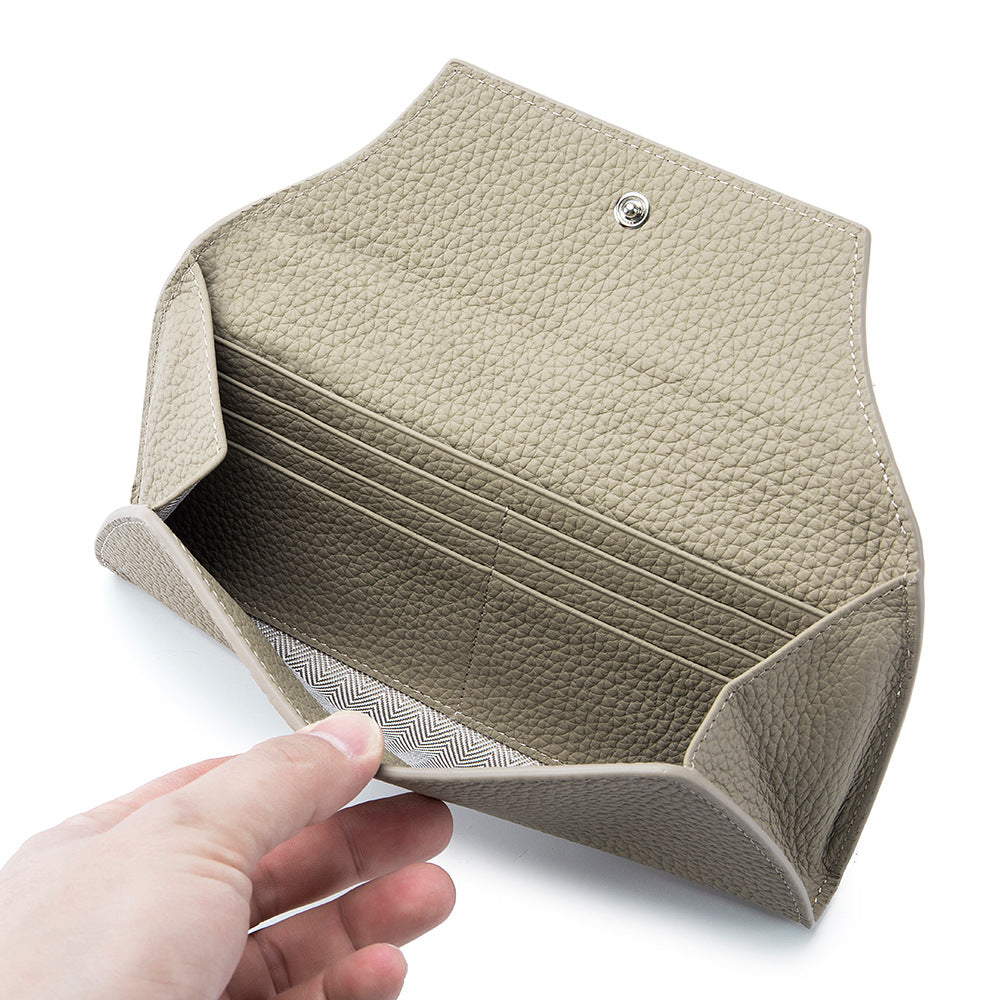 First Layer Cowhide Minimalist Creative All-matching Long Wallet