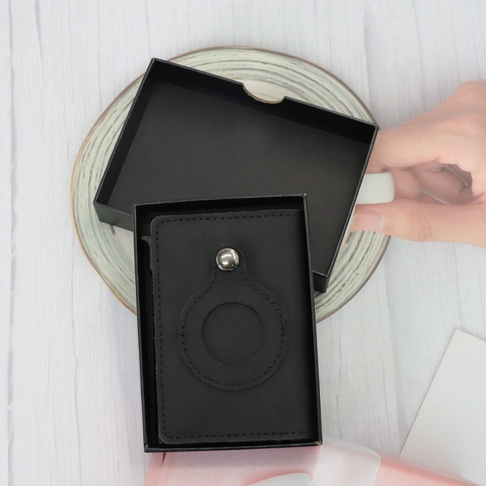 Minimalist Men’s Leather Wallet – AirTag Holder, Slim RFID Design