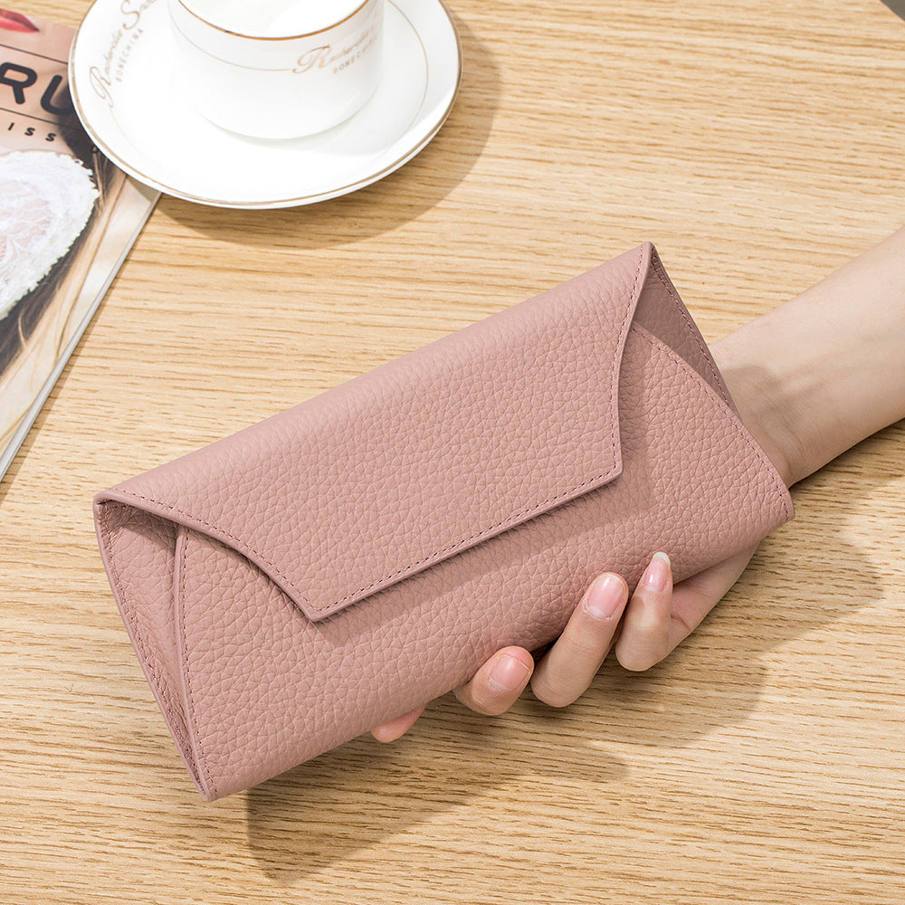 First Layer Cowhide Minimalist Creative All-matching Long Wallet