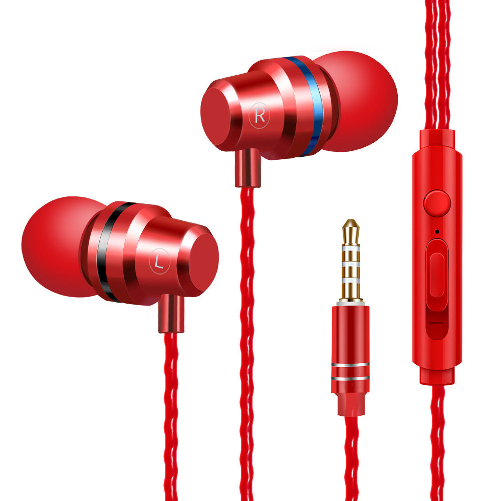 Metal Headphones Heat Tone In-ear Mobile Phone Headphones