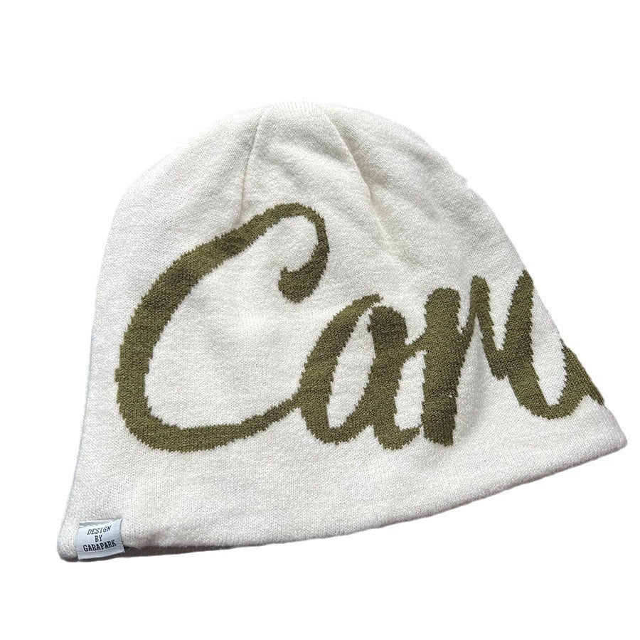 American Street Sleeve Cap Thick Double Layer Beanie Hat