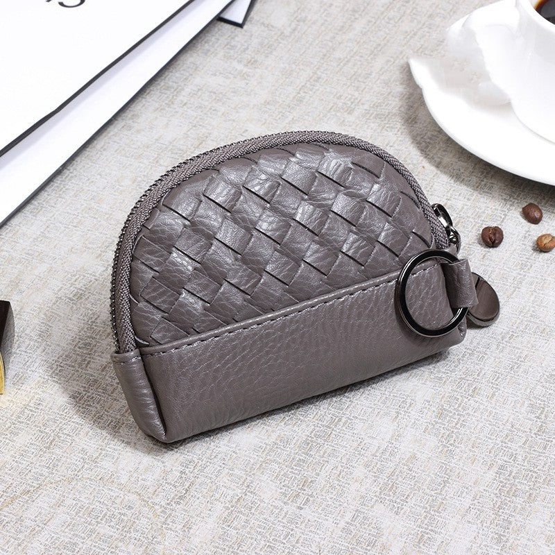 Handwoven Women's Wallet With Minimalist Leather