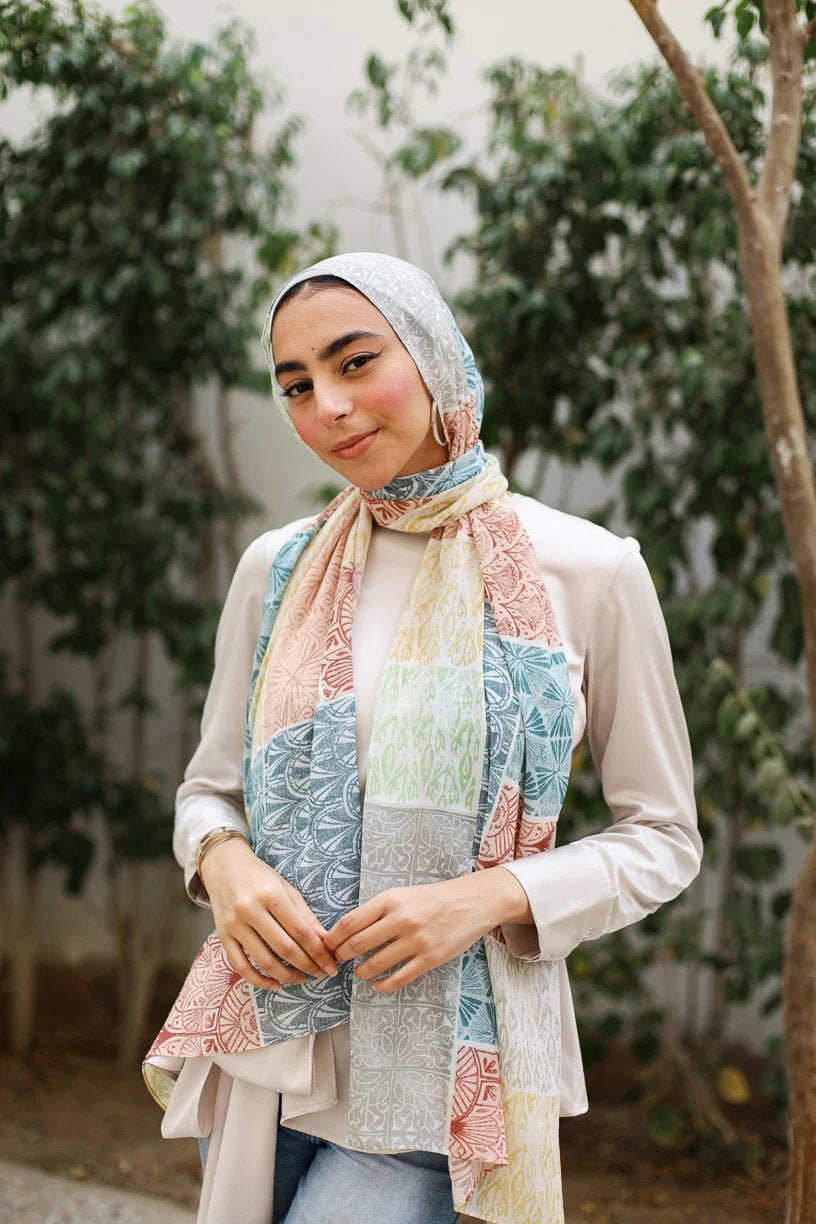 Satin Printed Hijab Printed Shawl Headscarf