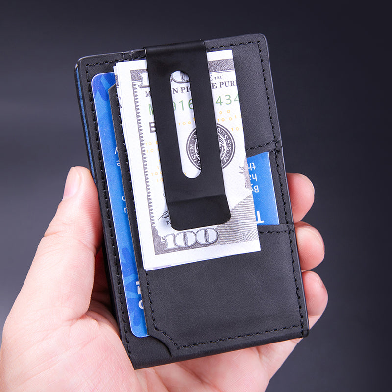 Men’s Slim RFID Wallet – Pop-Up Card Holder & Money Clip