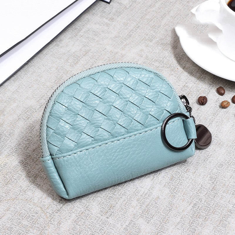 Handwoven Women's Wallet With Minimalist Leather