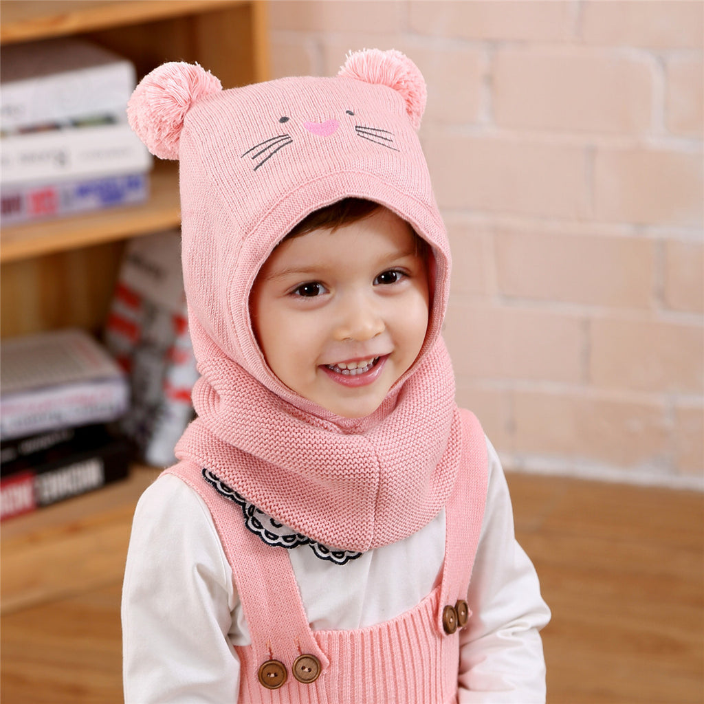 Calico Cat Sets Of Children's Knitted Hats Autumn And Winter
