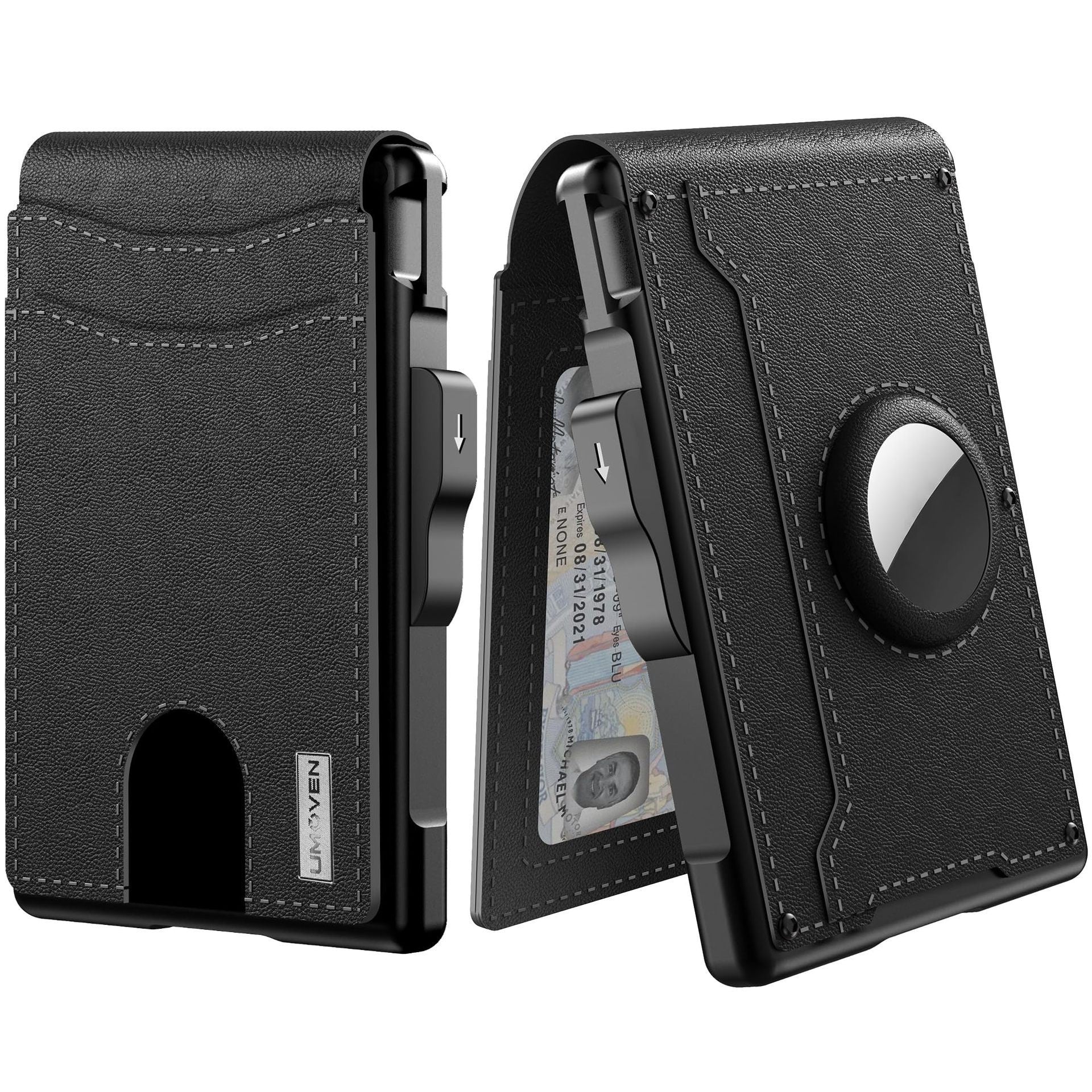 Mens Metal Card Case & Card Holder High-Capacity Anti-Skimming Wallet