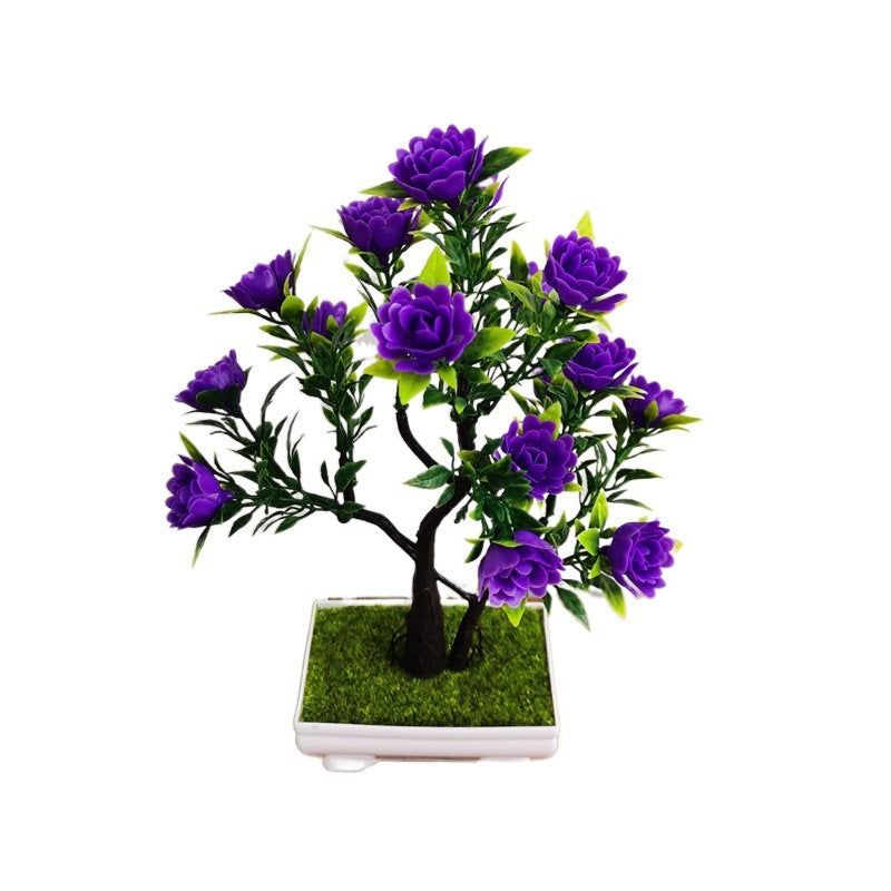Artificial Flower Rose Plant Bonsai Table Decorative Ornaments