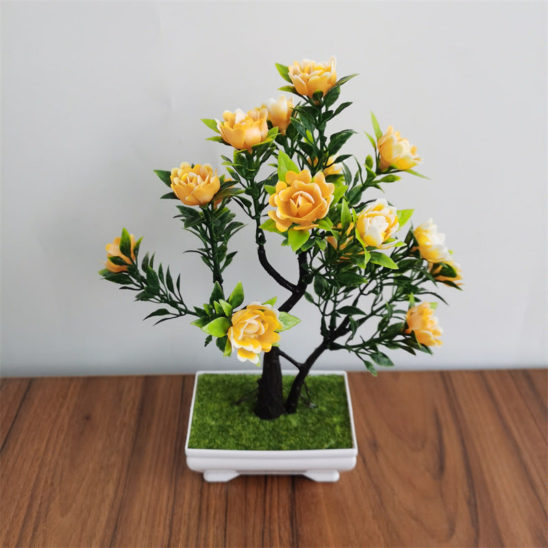 Artificial Flower Rose Plant Bonsai Table Decorative Ornaments