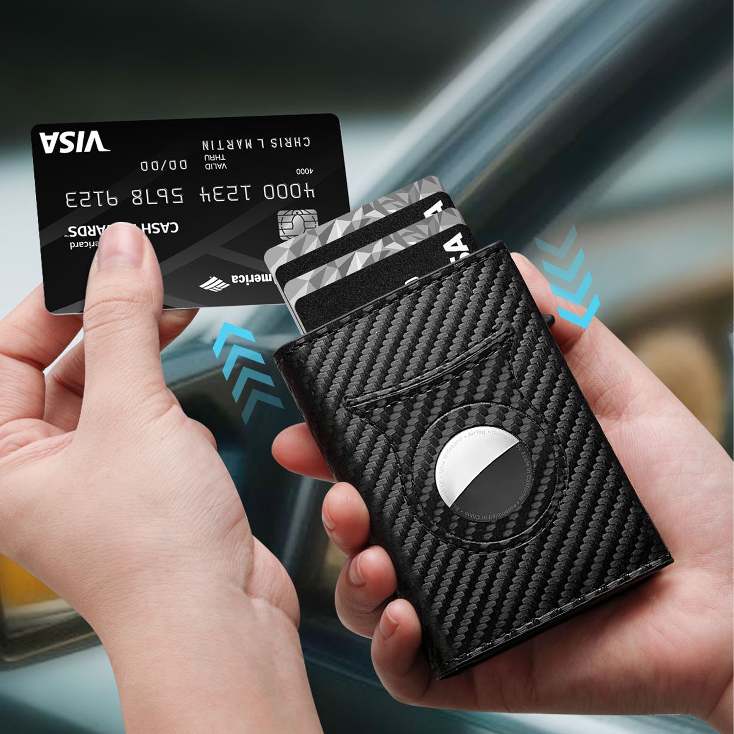 Mens Minimalist Trifold Microfiber Wallet