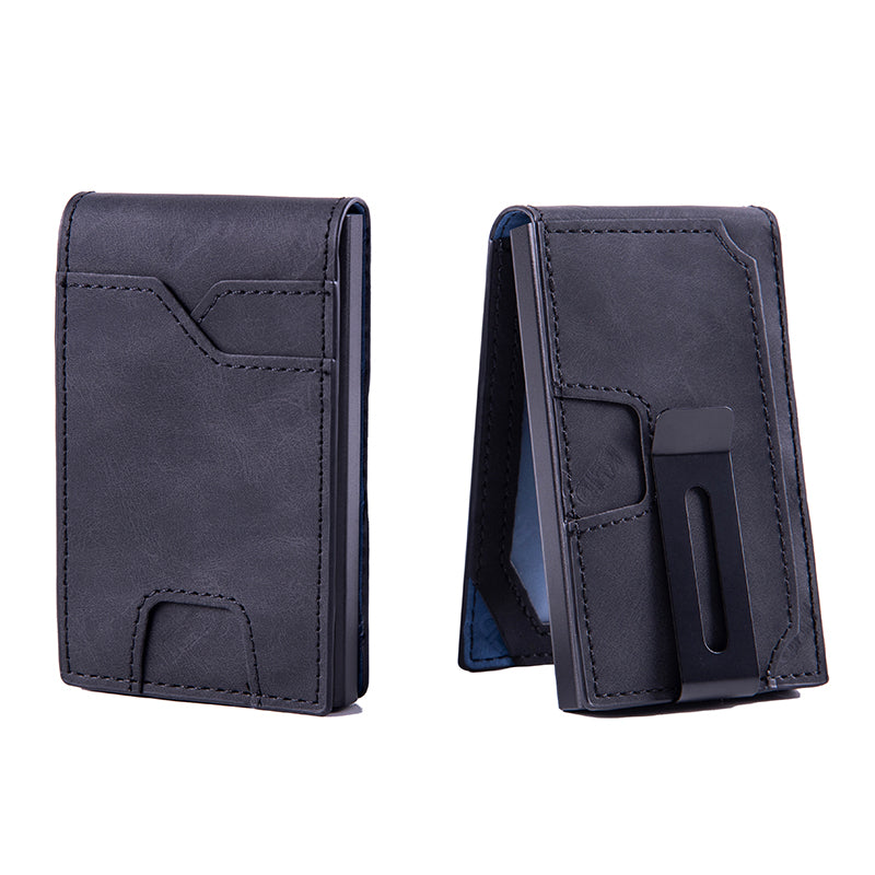 Men’s Slim RFID Wallet – Pop-Up Card Holder & Money Clip