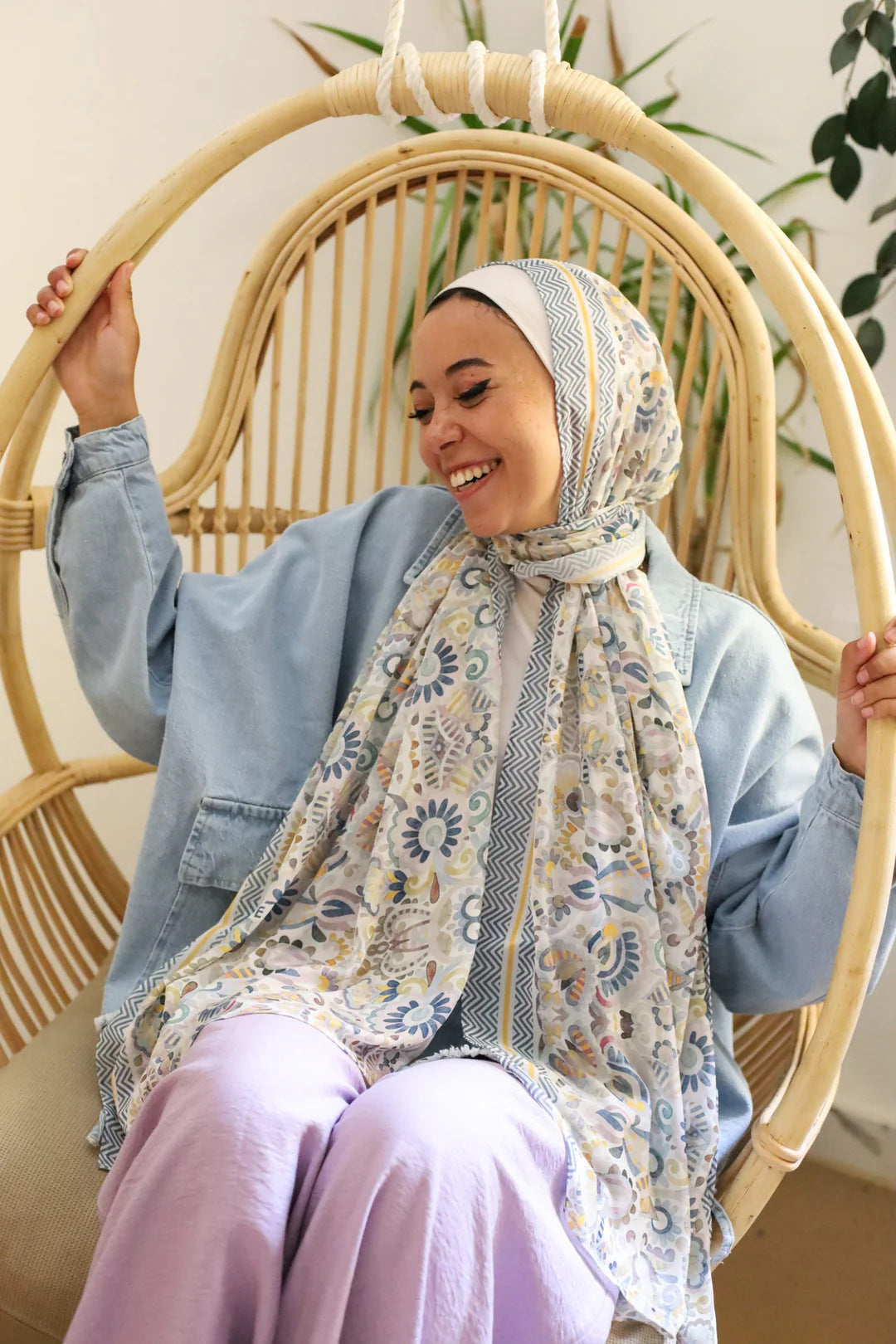 Satin Printed Hijab Printed Shawl Headscarf