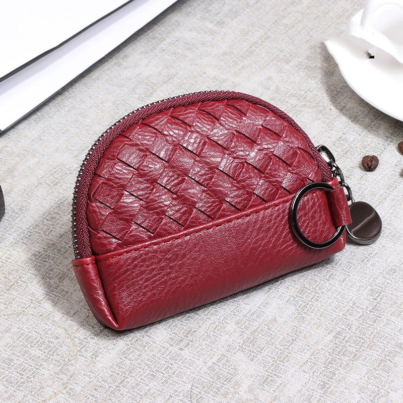 Handwoven Women's Wallet With Minimalist Leather