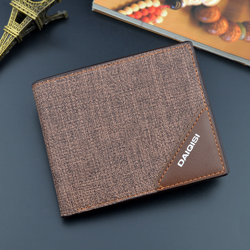 Men's Business Leather Wallet Short Slim Men's Wallet Money Credit Card