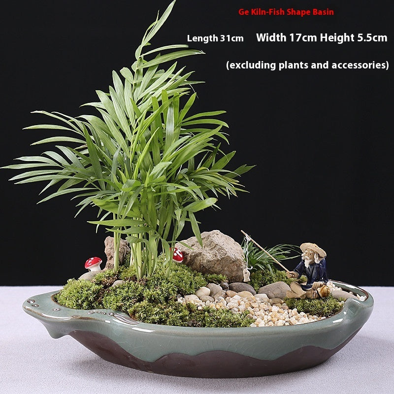 Ceramic Zisha Orchid Planting Bonsai Living Room Bonsai Basin