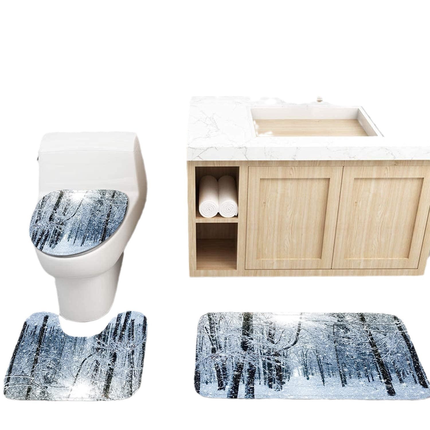 Decorative Artificial Plants Shower Curtain Textile Washable