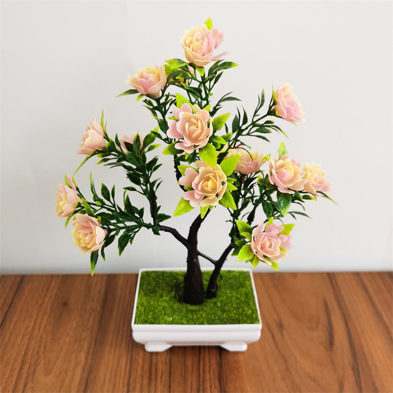 Artificial Flower Rose Plant Bonsai Table Decorative Ornaments