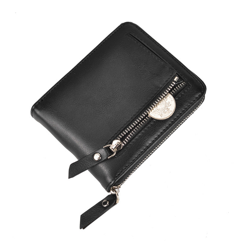 Mens Retro Multi-Card Zipper Wallet