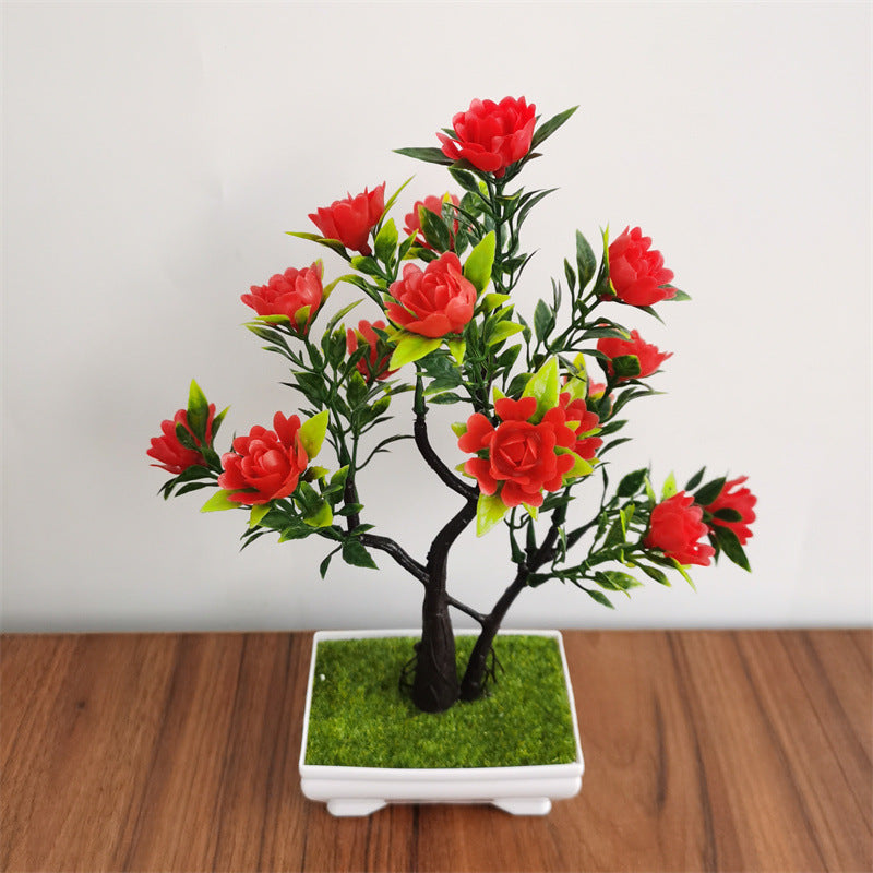 Artificial Flower Rose Plant Bonsai Table Decorative Ornaments
