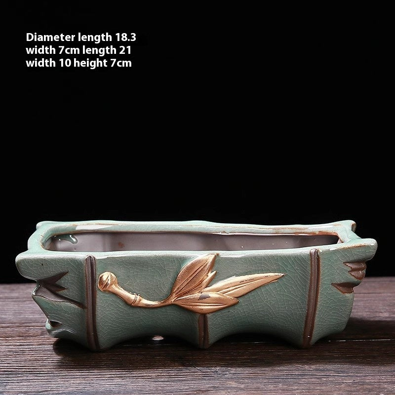 Ceramic Zisha Orchid Planting Bonsai Living Room Bonsai Basin