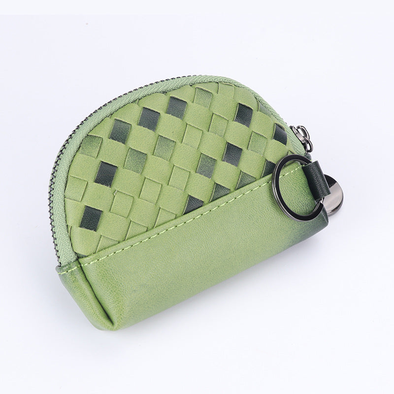 Handwoven Women's Wallet With Minimalist Leather