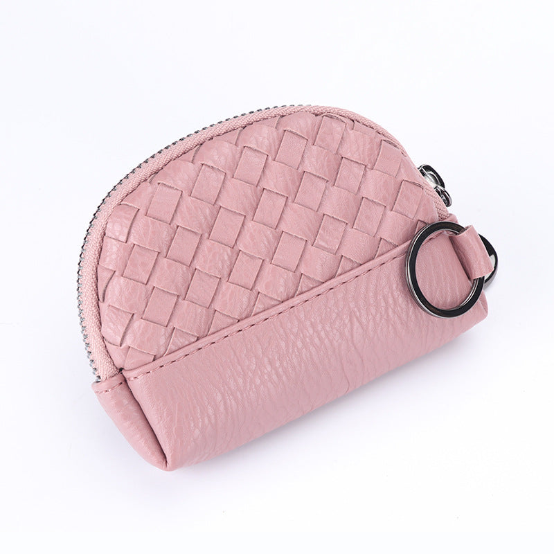 Handwoven Women's Wallet With Minimalist Leather