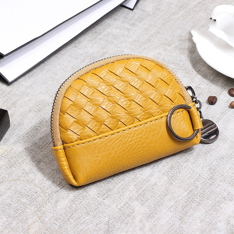 Handwoven Women's Wallet With Minimalist Leather